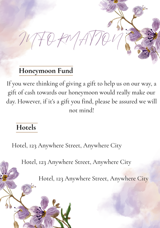 Personalised Wedding Invites