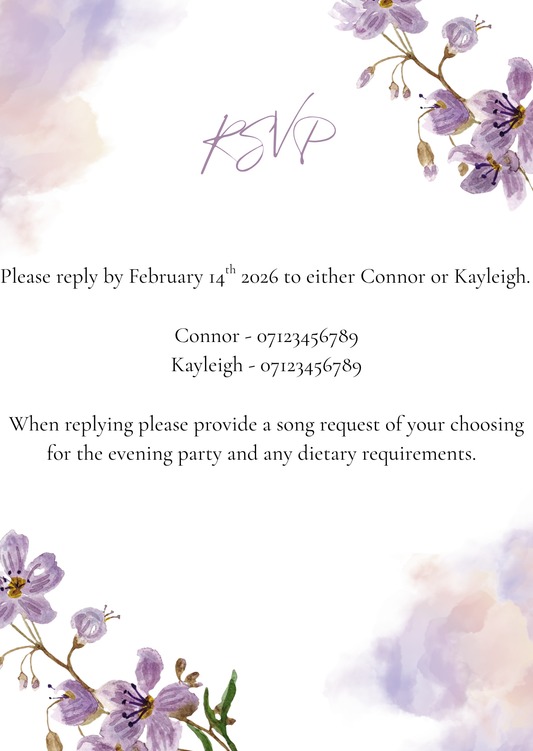 Custom Wedding RSVP