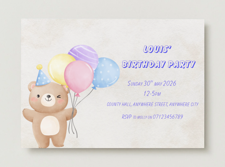 Children's Birthday Invites