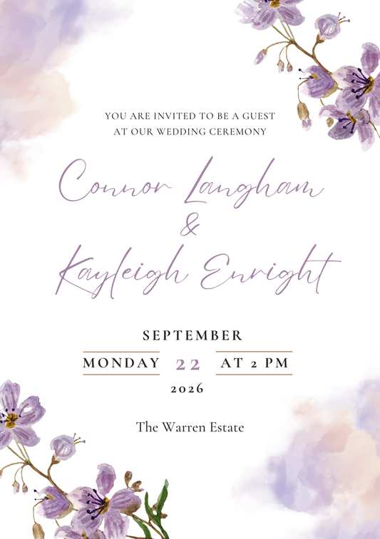 Personalised Wedding Invites